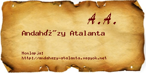 Andaházy Atalanta névjegykártya